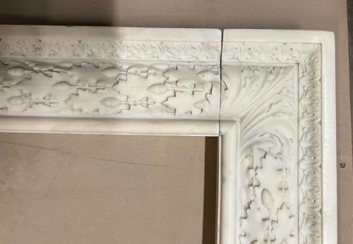 REGENCY WHITE MARBLE FIREPLACE SURROUND - ADDITIONAL PHOTO 1