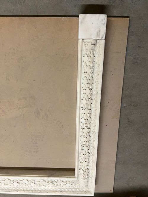 REGENCY WHITE MARBLE FIREPLACE SURROUND - ADDITIONAL PHOTO 2