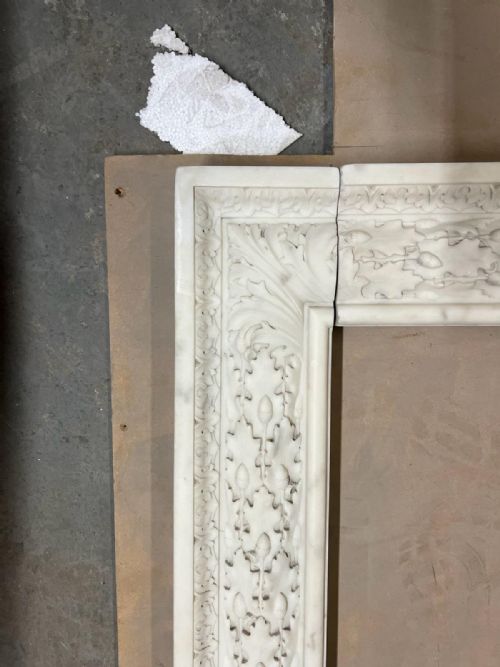REGENCY WHITE MARBLE FIREPLACE SURROUND - ADDITIONAL PHOTO 3