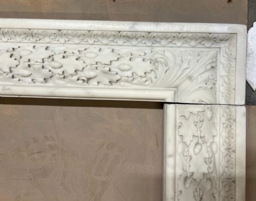 REGENCY WHITE MARBLE FIREPLACE SURROUND - ADDITIONAL PHOTO 5