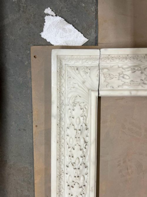 REGENCY WHITE MARBLE FIREPLACE SURROUND - ADDITIONAL PHOTO 7