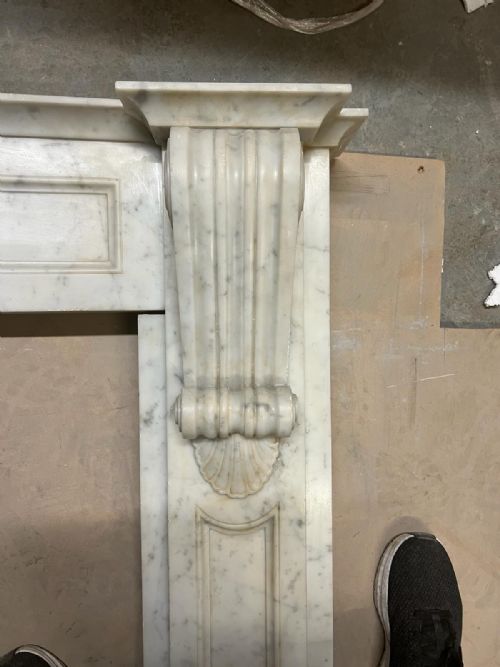 REGENCY CARRARA MARBLE CORBEL FIREPLACE SURROUND - ADDITIONAL PHOTO 1