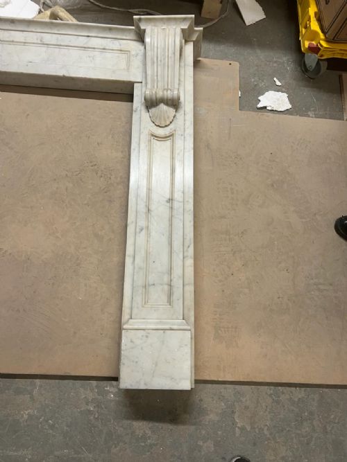 REGENCY CARRARA MARBLE CORBEL FIREPLACE SURROUND - ADDITIONAL PHOTO 4