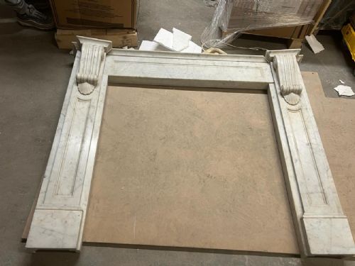 regency carrara marble corbel fireplace surround - CATEGORY: ANTIQUE FIREPLACES - DATED REGENCY