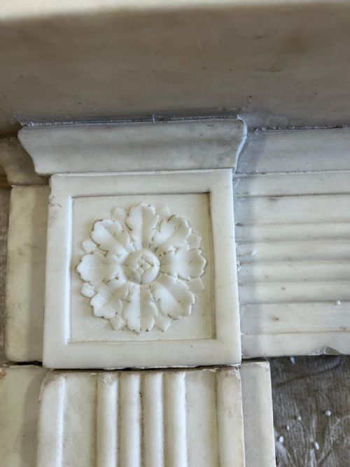 REGENCY STATUARY WHITE MARBLE FIRE SURROUND - ADDITIONAL PHOTO 1