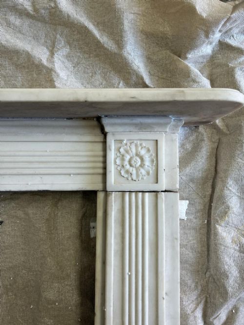 REGENCY STATUARY WHITE MARBLE FIRE SURROUND - ADDITIONAL PHOTO 2