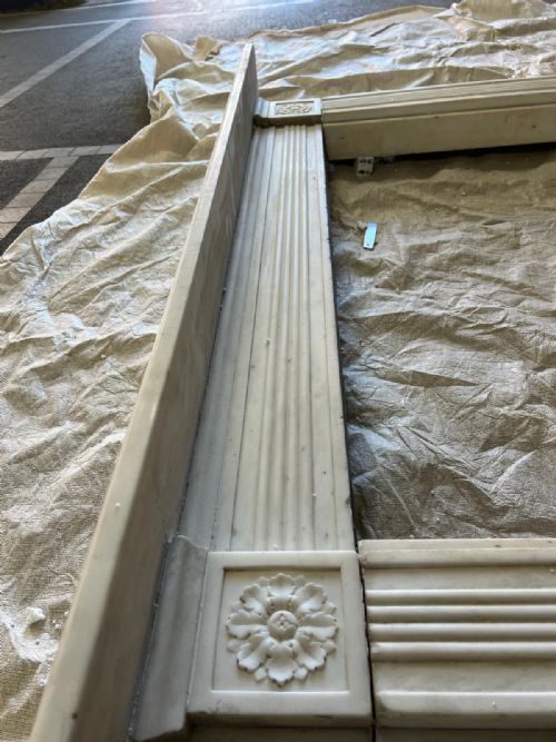 REGENCY STATUARY WHITE MARBLE FIRE SURROUND - ADDITIONAL PHOTO 3