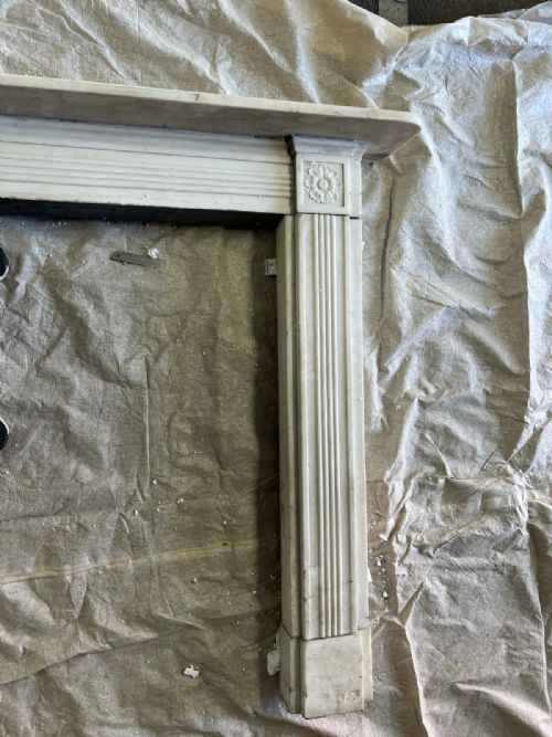 REGENCY STATUARY WHITE MARBLE FIRE SURROUND - ADDITIONAL PHOTO 4
