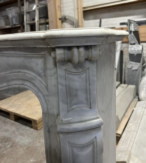 FRENCH POMPADOUR MARBLE FIRE SURROUND - ADDITIONAL PHOTO 1