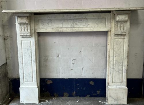 edwardian carrara marble fire surround - CATEGORY: ANTIQUE FIREPLACES - DATED EDWARDIAN