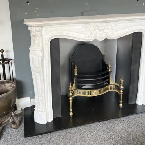 FRENCH LOUIS XV STATUARY MARBLE CHIMNEY PIECE - ADDITIONAL PHOTO 1