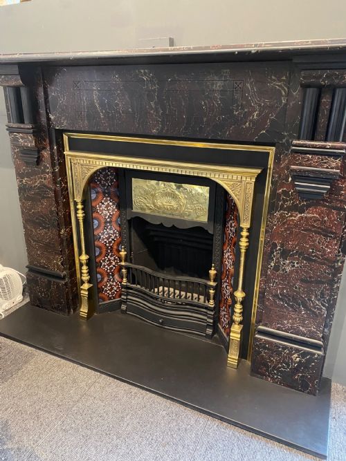 EDWARDIAN MARBLEISED SLATE SURROUND - ADDITIONAL PHOTO 2