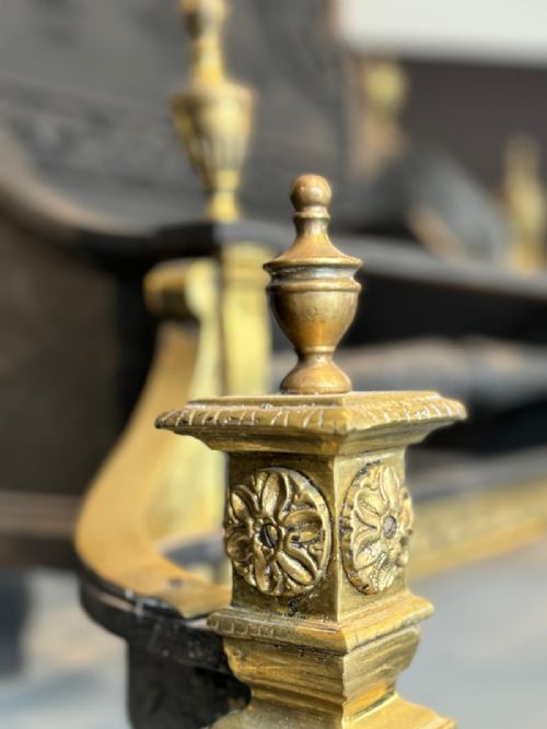 GEORGIAN BRASS FIRE BASKET - ADDITIONAL PHOTO 2