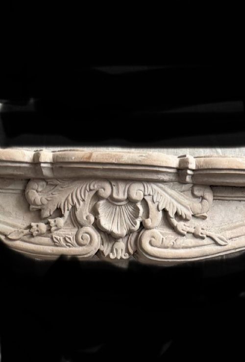 ANTIQUE FRENCH LOUIS XV STONE FIRE SURROUND - ADDITIONAL PHOTO 1
