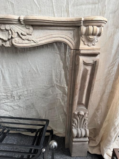ANTIQUE FRENCH LOUIS XV STONE FIRE SURROUND - ADDITIONAL PHOTO 4