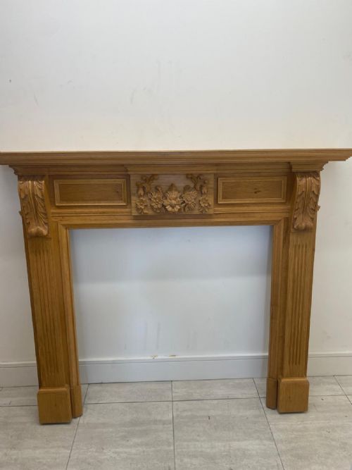 solid oak fire surround - CATEGORY: ANTIQUE FIREPLACES - DATED 19TH CENTURY