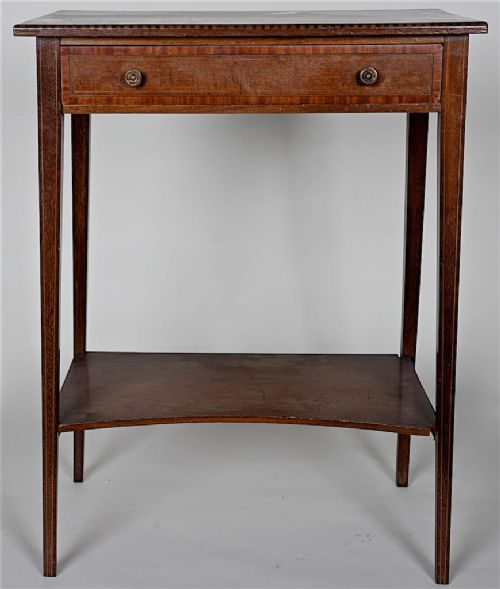 For sale is this Edwardian side table with cross banded details. 