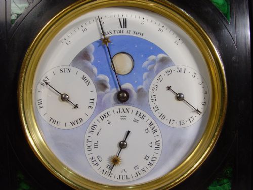 A 19TH CENTURY FRENCH PERPETUAL CALENDAREQUATION OF TIME SLATE CLOCK BY BROCOT - ADDITIONAL PHOTO 1