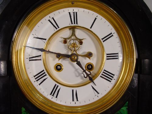 A 19TH CENTURY FRENCH PERPETUAL CALENDAREQUATION OF TIME SLATE CLOCK BY BROCOT - ADDITIONAL PHOTO 4