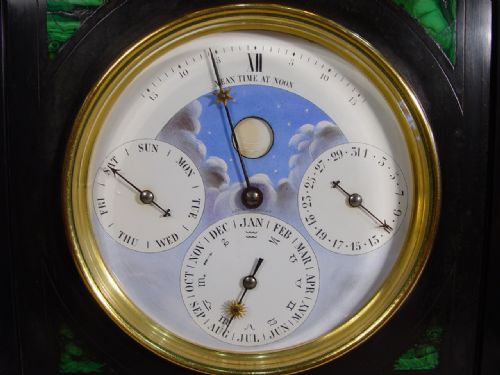 A 19TH CENTURY FRENCH PERPETUAL CALENDAREQUATION OF TIME SLATE CLOCK BY BROCOT - ADDITIONAL PHOTO 5