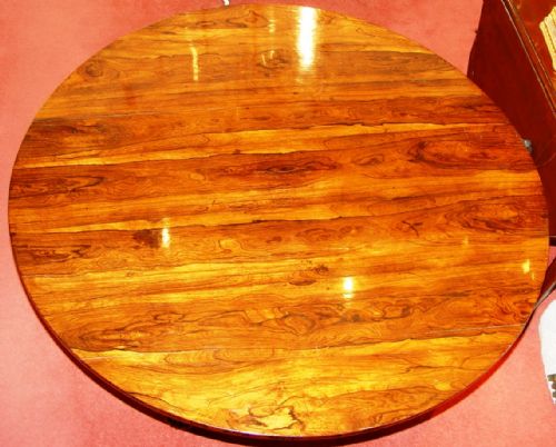 AN ENGLISH WILLIAM IV FINELY FIGURED ROSEWOOD REGENCY TILTTOP PEDESTAL BREAKFAST TABLE - ADDITIONAL PHOTO 1