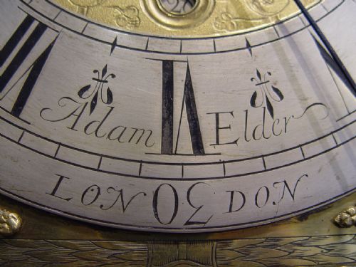AN EARLY 18TH CENT EBONISED LONGCASE CLOCK BY ADAM ELDER LONDON - ADDITIONAL PHOTO 3
