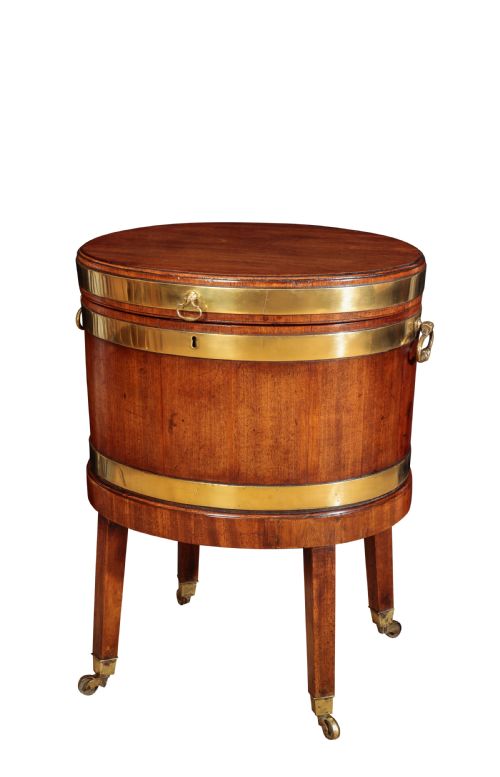 george iii mahogany brass bound cellarette circa 1770 - CATEGORY: ANTIQUE MISCELLANEOUS - DATED 18TH CENTURY