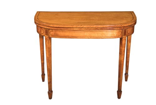 GEORGE III SATINWOOD DSHAPED CARD TABLE CIRCA 1790 - ADDITIONAL PHOTO 1