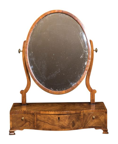 GEORGE III MAHOGANY SERPENTINE DRESSING TABLE MIRROR CIRCA 1790 - ADDITIONAL PHOTO 1
