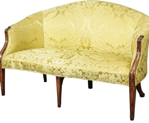 hepplewhite mahogany small camel back sofa circa 1770 - CATEGORY: ANTIQUE SOFAS - DATED 18TH CENTURY