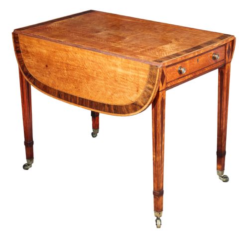 fine george iii satinwood pembroke table circa 1790 - CATEGORY: ANTIQUE TABLES - DATED 18TH CENTURY