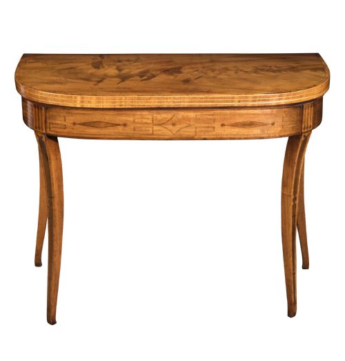 A GOOD GEORGE III MAHOGANY DSHAPED CARD TABLE CIRCA 1800 - ADDITIONAL PHOTO 1