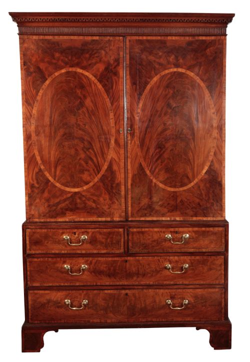 george iii mahogany linen press circa 1790 - CATEGORY: ANTIQUE CUPBOARDS - DATED 18TH CENTURY