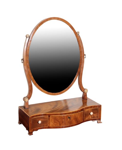 george iii mahogany serpentine dressing table mirror circa 1790 - CATEGORY: ANTIQUE MIRRORS - DATED 18TH CENTURY
