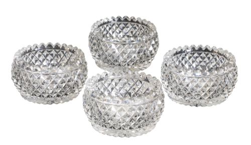 set of four late 19th century glass salts circa 1860 - CATEGORY: ANTIQUE GLASS - DATED 1860