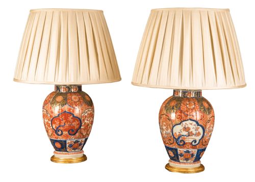 pair of late 19th century imari vases converted to lamps circa 1890 - CATEGORY: ANTIQUE LIGHTING - DATED 1890