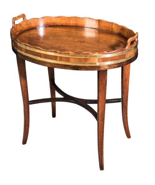 early 19th century brass bound tray circa 1810 - CATEGORY: ANTIQUE TABLES - DATED 19TH CENTURY