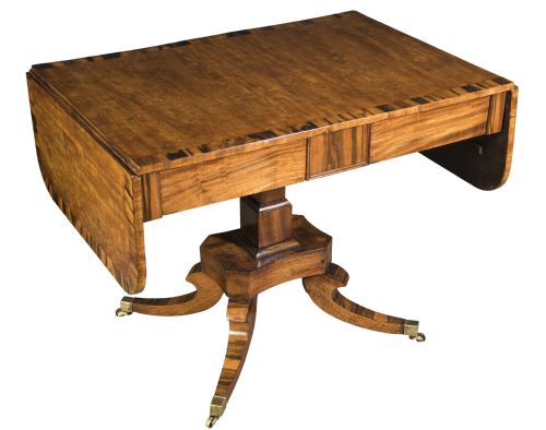 A GOOD REGENCY MAHOGANY CENTRE PEDESTAL SOFA TABLE CIRCA 1820 - ADDITIONAL PHOTO 1