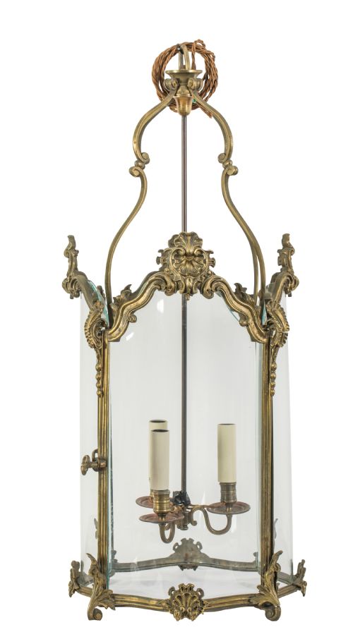 a good 19th century brass lantern circa 1830 - CATEGORY: ANTIQUE LIGHTING - DATED 19TH CENTURY