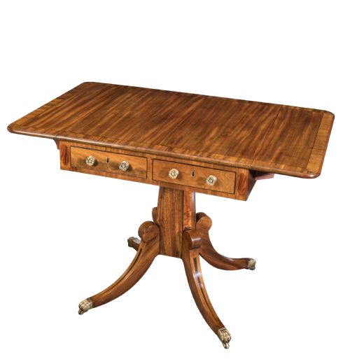 small regency mahogany crossbanded sofa table - CATEGORY: ANTIQUE TABLES - DATED REGENCY
