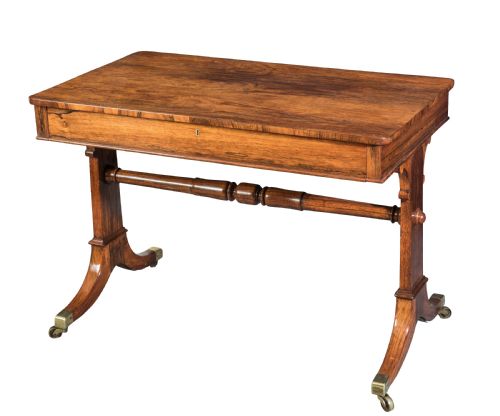 regency rosewood writing table circa 1820 - CATEGORY: ANTIQUE TABLES - DATED REGENCY