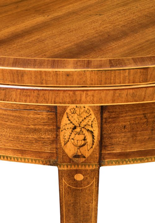 PAIR OF GEORGE III MAHOGANY DEMILUNE CARD TABLES CIRCA 1790 - ADDITIONAL PHOTO 1