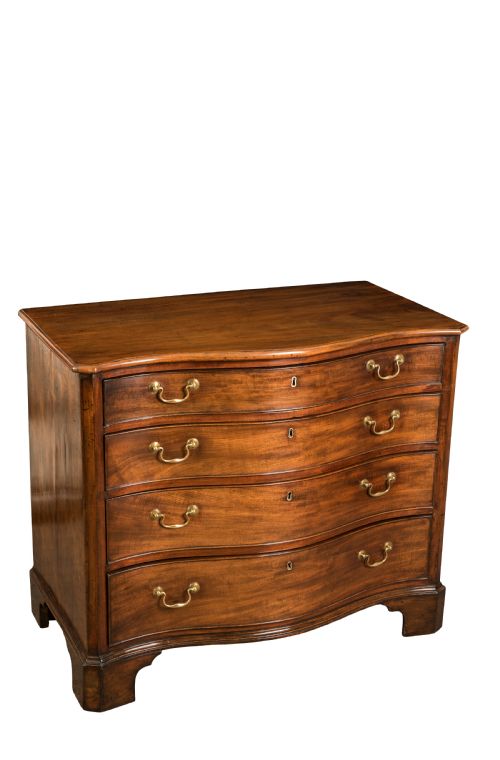 a george iii mahogany serpentine chest circa 1760 - CATEGORY: ANTIQUE CHEST OF DRAWERS - DATED 18TH CENTURY