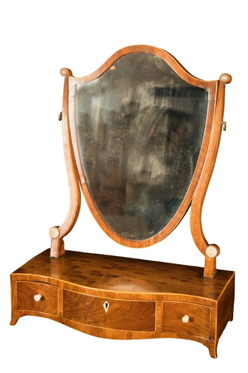 george iii serpentine plum pudding dressing table mirror circa 1790 - CATEGORY: ANTIQUE DRESSING TABLES - DATED 18TH CENTURY