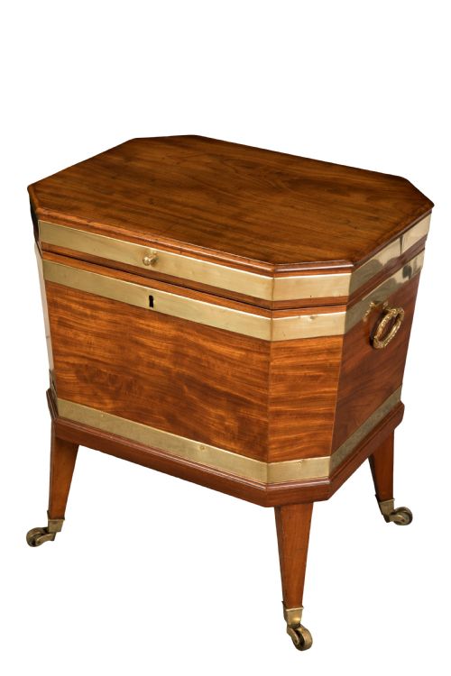 george iii mahogany hexagonal brass bound wine cooler circa 1780 - CATEGORY: ANTIQUE CABINETS - DATED 18TH CENTURY