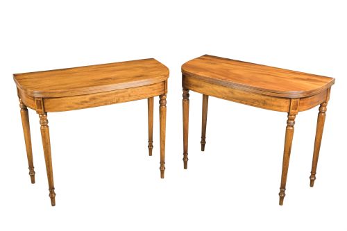 pair of george iii mahogany dshaped tea tables circa 1810 - CATEGORY: ANTIQUE TABLES - DATED 19TH CENTURY