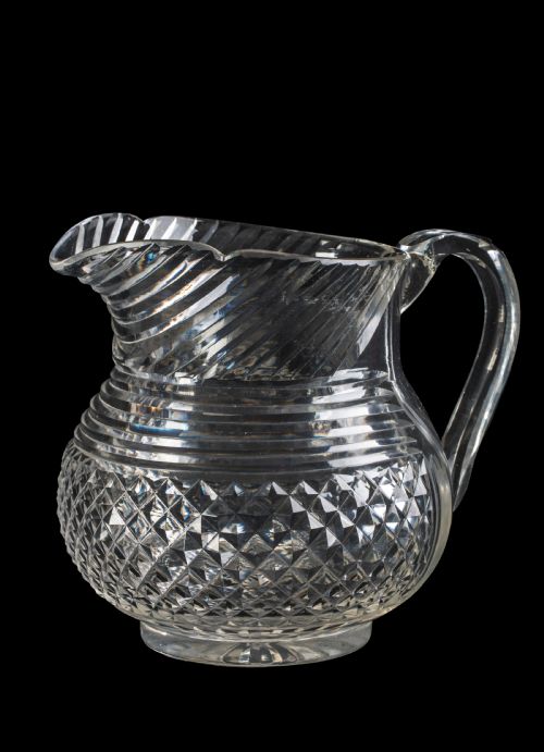 late 19th century cut glass jug circa 1860 - CATEGORY: ANTIQUE GLASS - DATED 1860