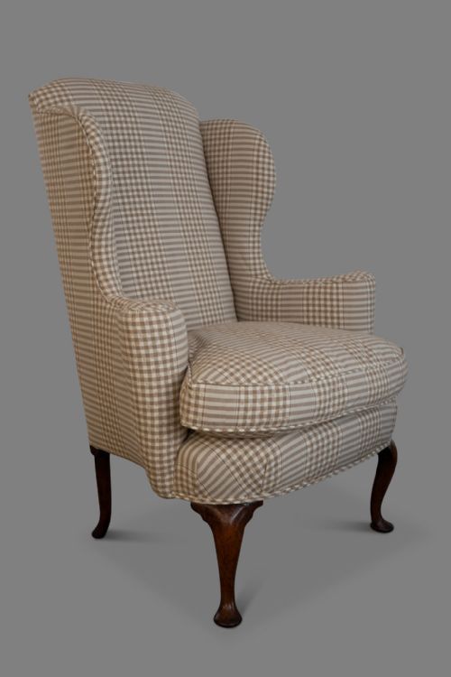 a good george ii walnut wing chair - CATEGORY: ANTIQUE CHAIRS - DATED 19TH CENTURY