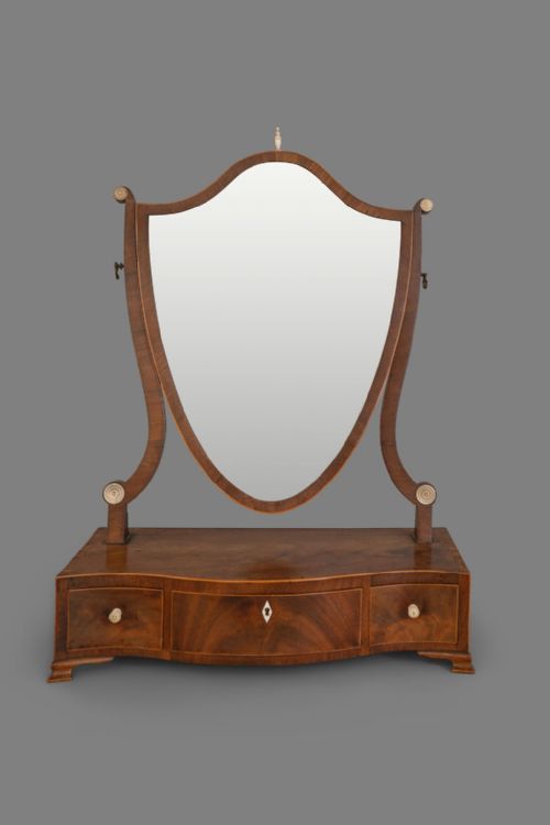 GEORGE III SERPENTINE DRESSING TABLE MIRROR