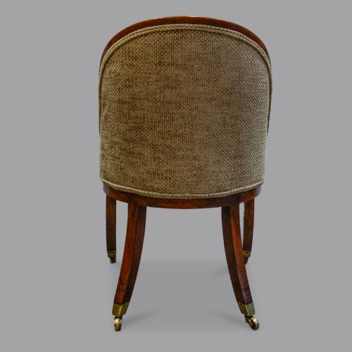 PAIR OF REGENCY MAHOGANY AND GILT SLIPPER CHAIRS BY J KENDELL ON SABRE LEGS - ADDITIONAL PHOTO 3
